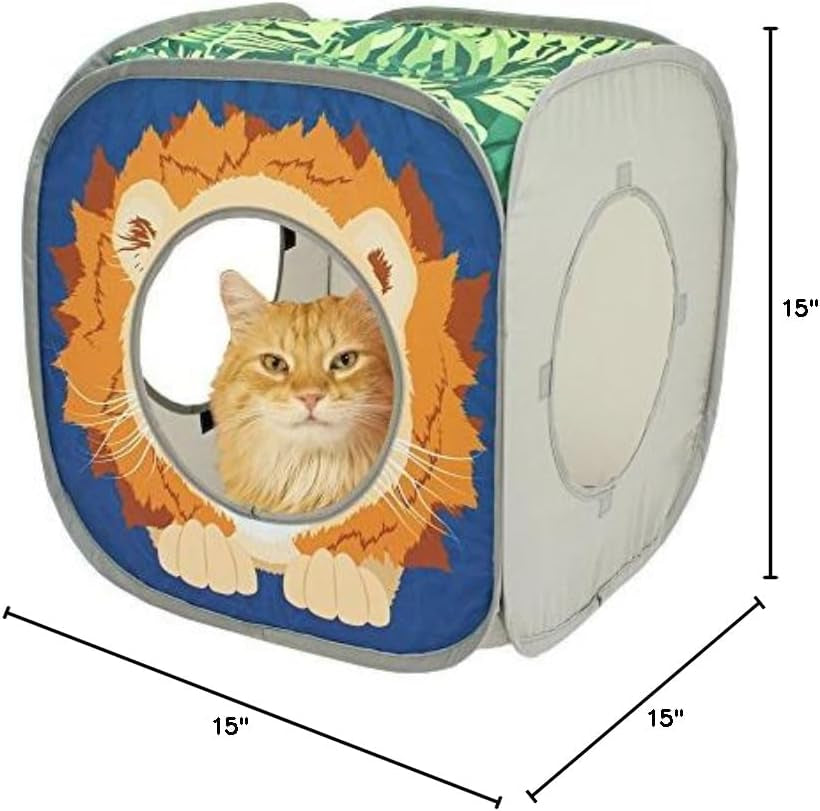 Collapsible Pop-Up Cat Cube House