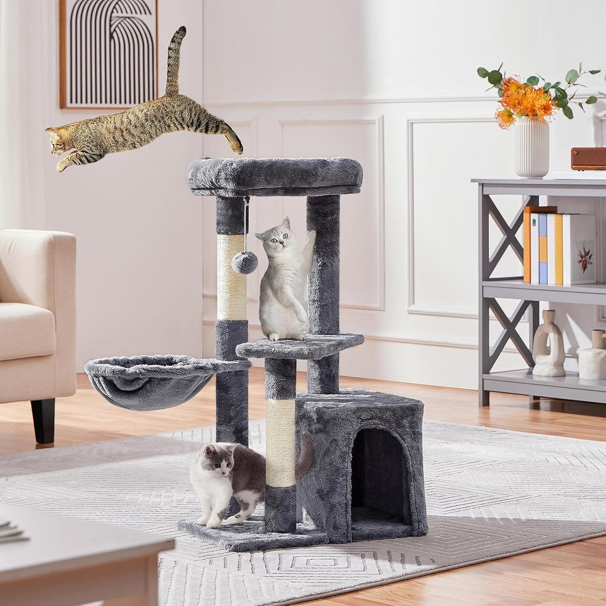 34 in Cat Condo with Extra Scratch Boards
