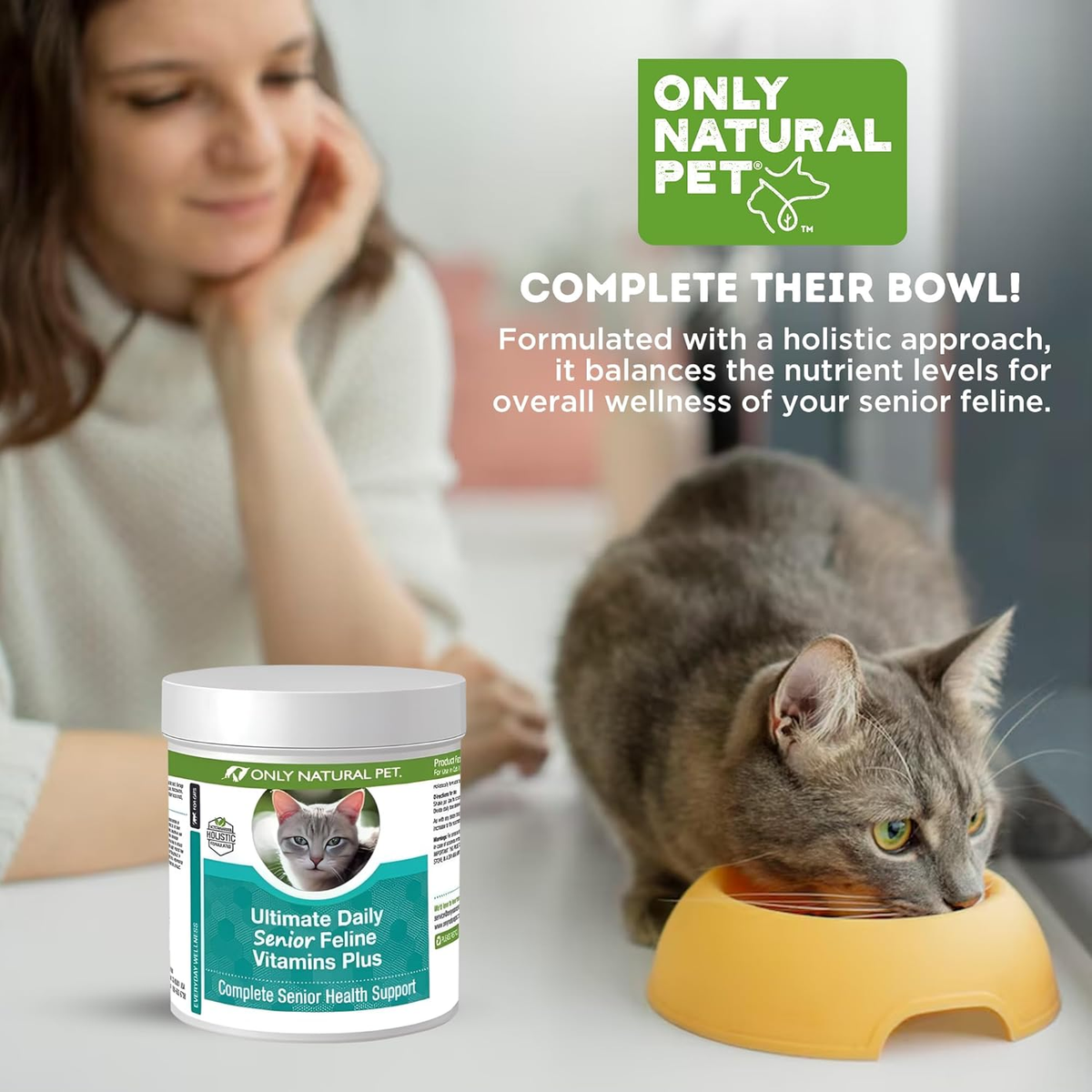 Senior Cat Multivitamin Powder with Taurine & Lysine, 3.2 oz