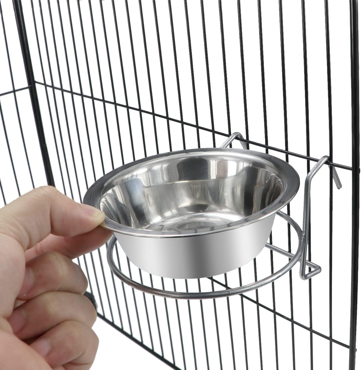 Stainless Steel Hanging Cage Bowls for Birds, Small