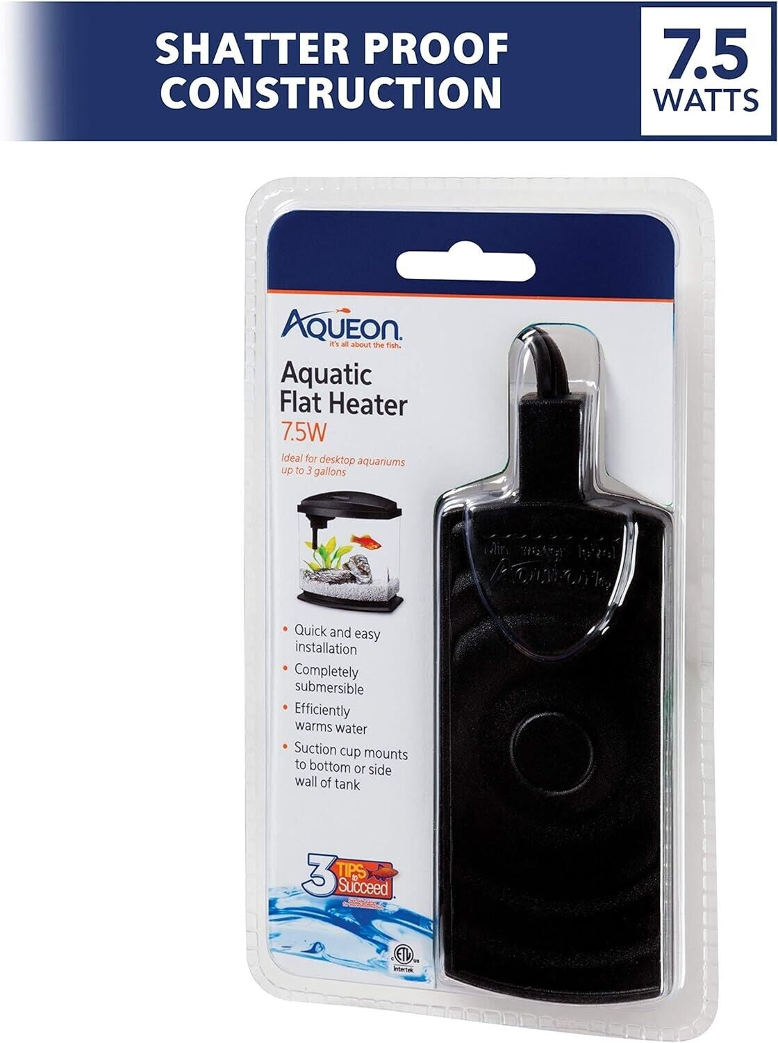Mini Flat Heater for Small Aquariums, 7.5 W