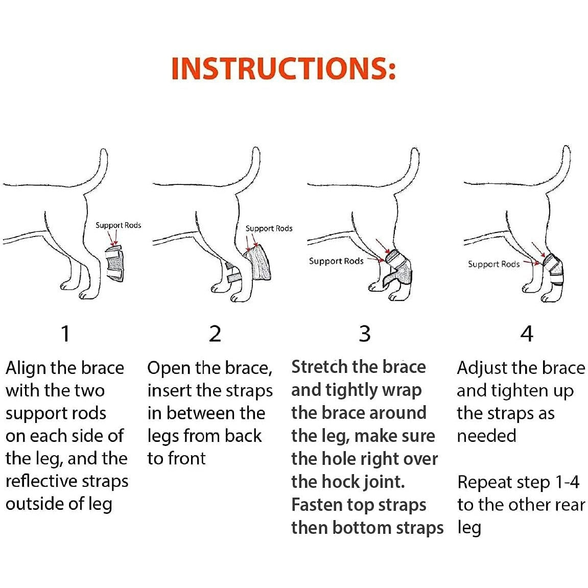 NeoAlly 3-in-1 Rear Leg Hock Brace for Small Dogs, Pair