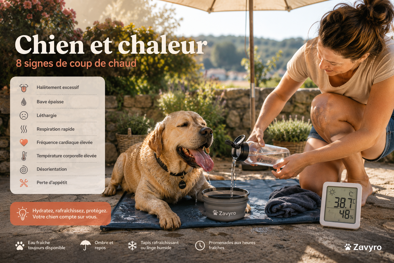 Chien et chaleur : 8 signes de coup de chaud à connaître — Zavyro