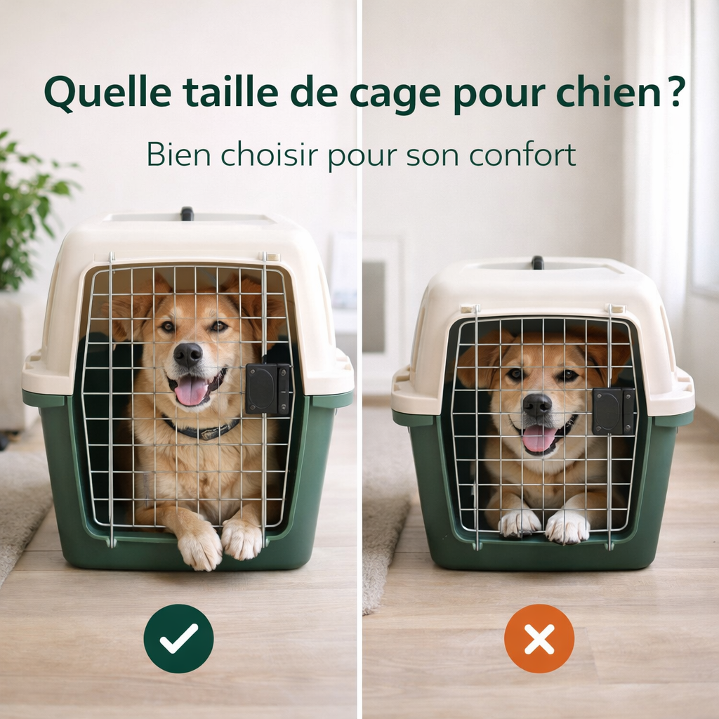 Cage de transport pour chien : comment choisir la bonne taille ? (Guide 2026)