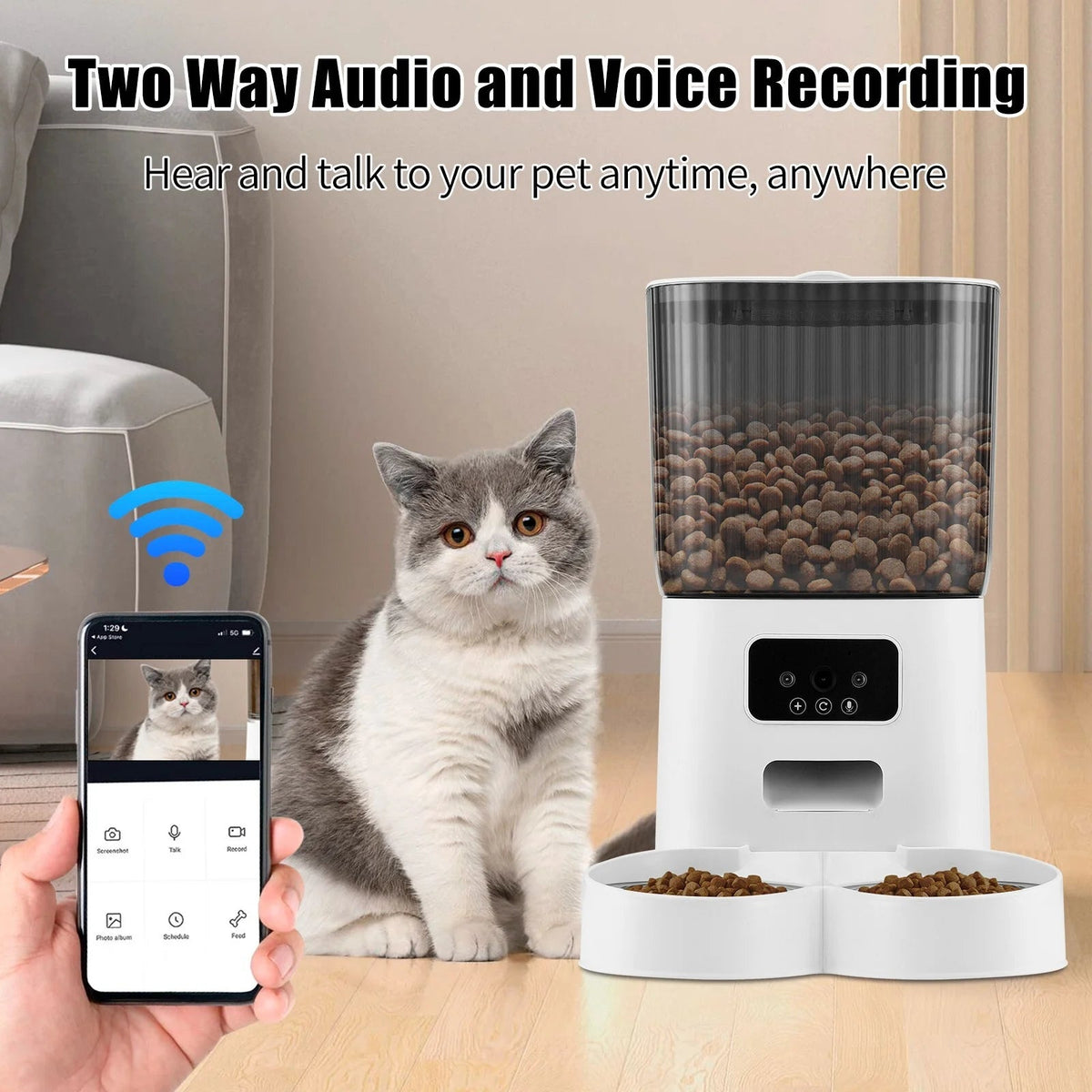 5L Automatic Pet Feeder with 1080p Camera
