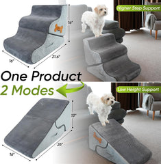 2-in-1 Dog Ramp and Steps for Beds and Sofas