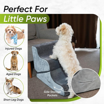 2-in-1 Dog Ramp and Steps for Beds and Sofas