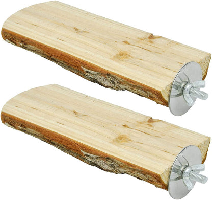 Wooden Parrot Cage Perch Platform, 2 Pack