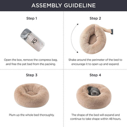 How to unpack and fluff the Bedsure 20-inch calming donut cat bed