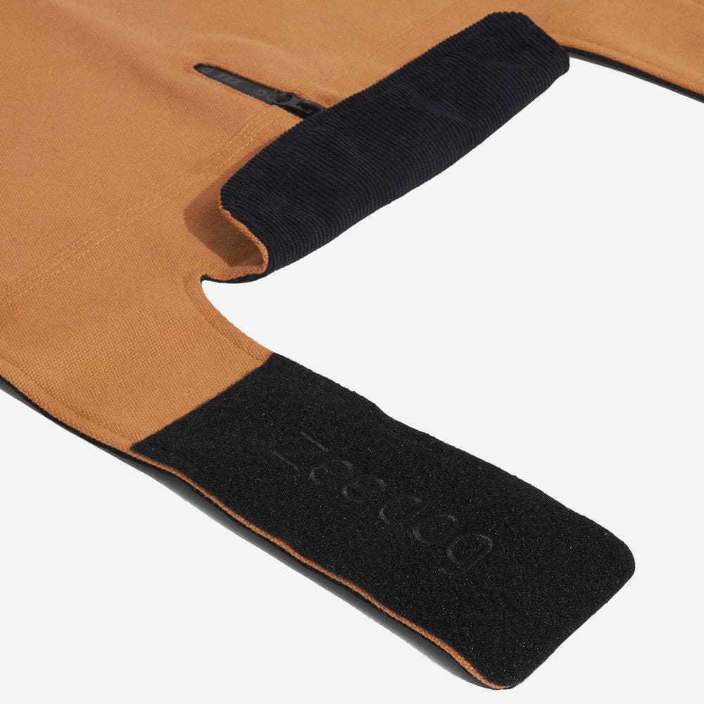 Beige cotton duck dog coat with corduroy collar - view 5