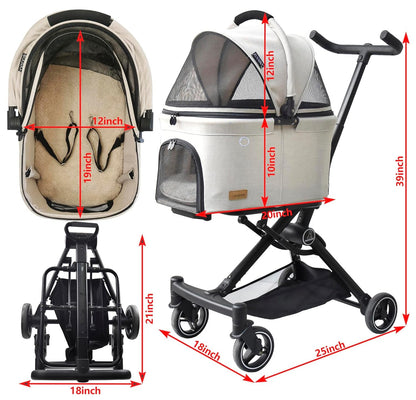 3-in-1 Pet Stroller and Travel System, Up to 30 lbs
