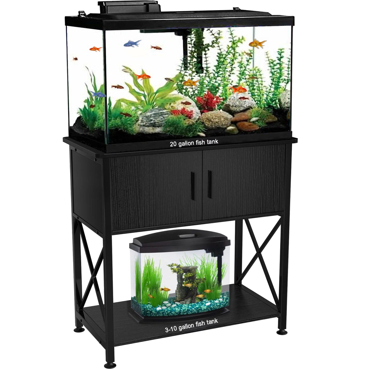 Metal Aquarium Stand for 20 Gallon Long Tanks
