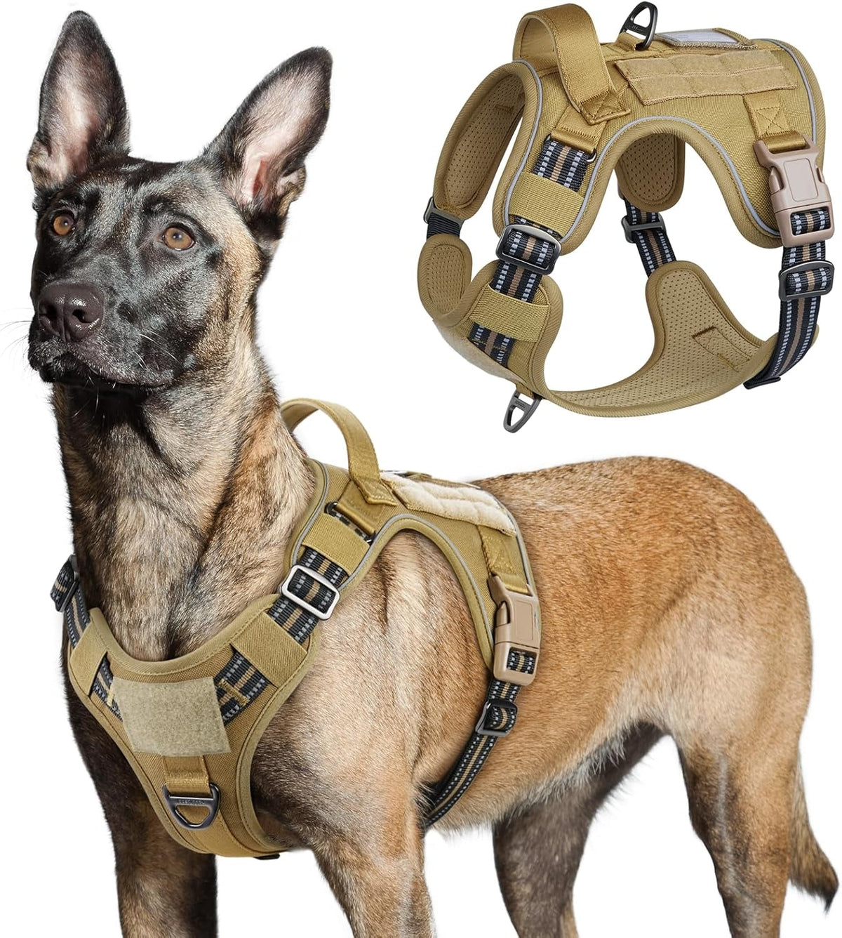 MOLLE Tactical No-Pull Dog Harness, Medium to Large