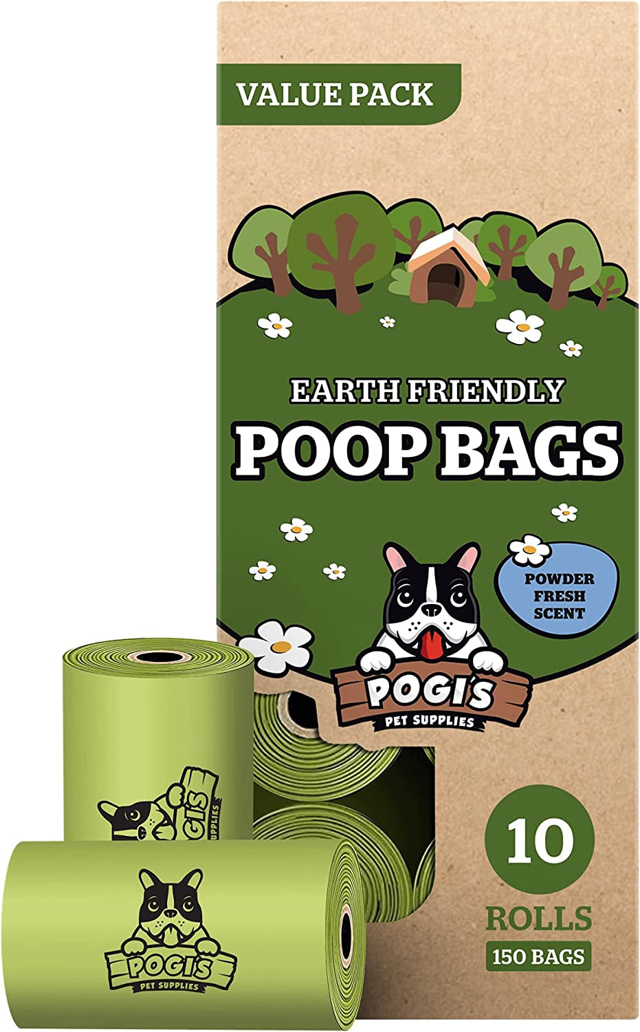 Extra Large Dog Poop Bags, 10 Rolls, 150 Bags