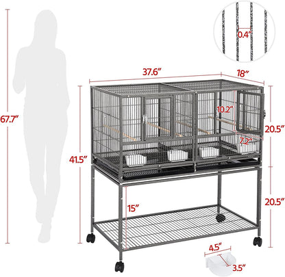 41.5 in Stackable Divided Bird Breeder Cage