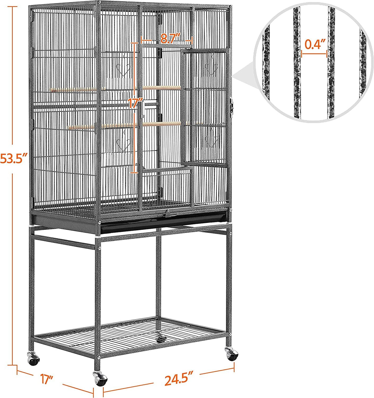 54 in Wrought Iron Play Stand for Large Parrots