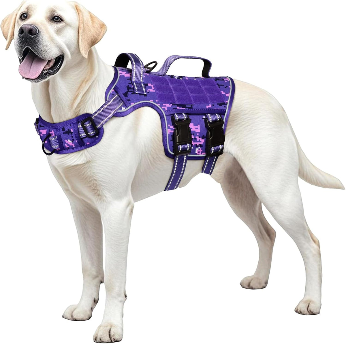 Heavy-Duty MOLLE Tactical Dog Harness, Medium to XL