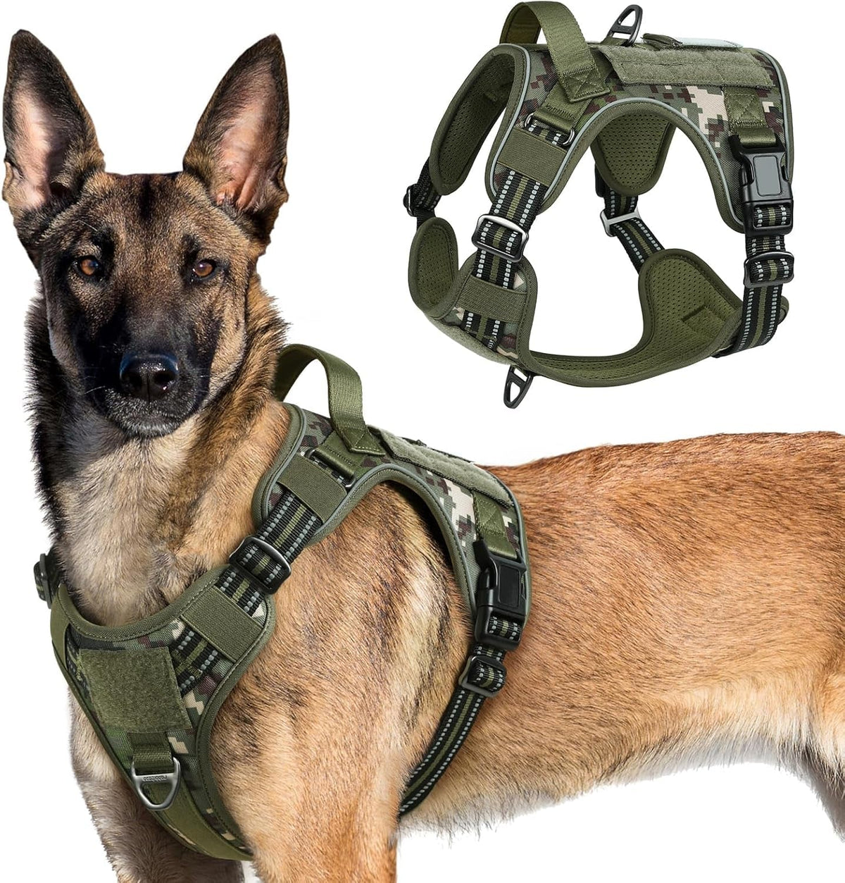 MOLLE Tactical No-Pull Dog Harness, Medium to Large