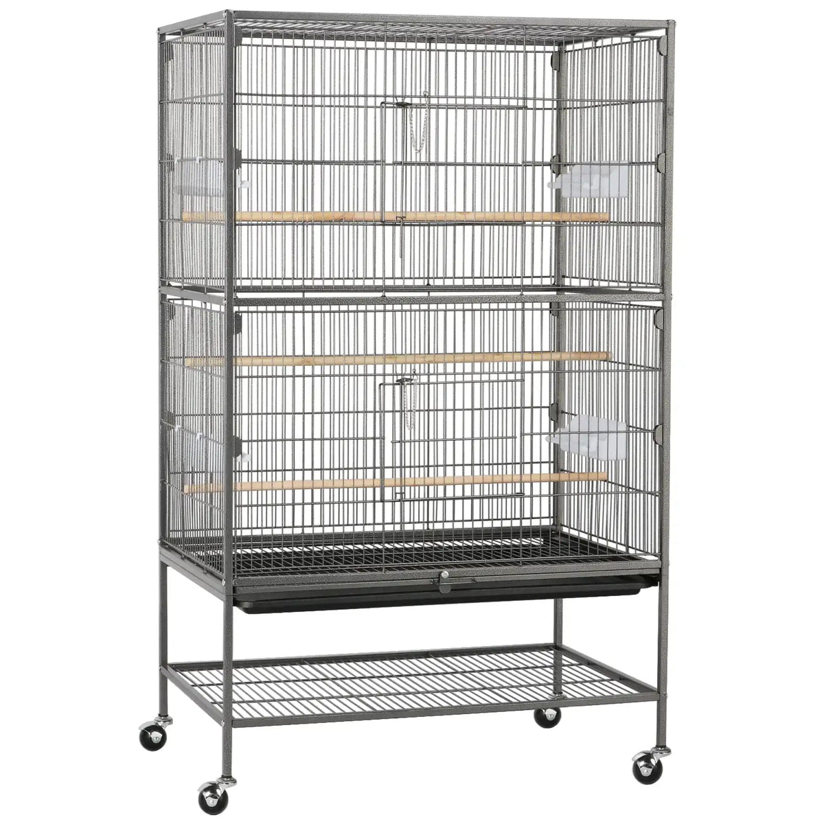 52 in Rolling Bird Cage with 3 Perches and 4 Feeders