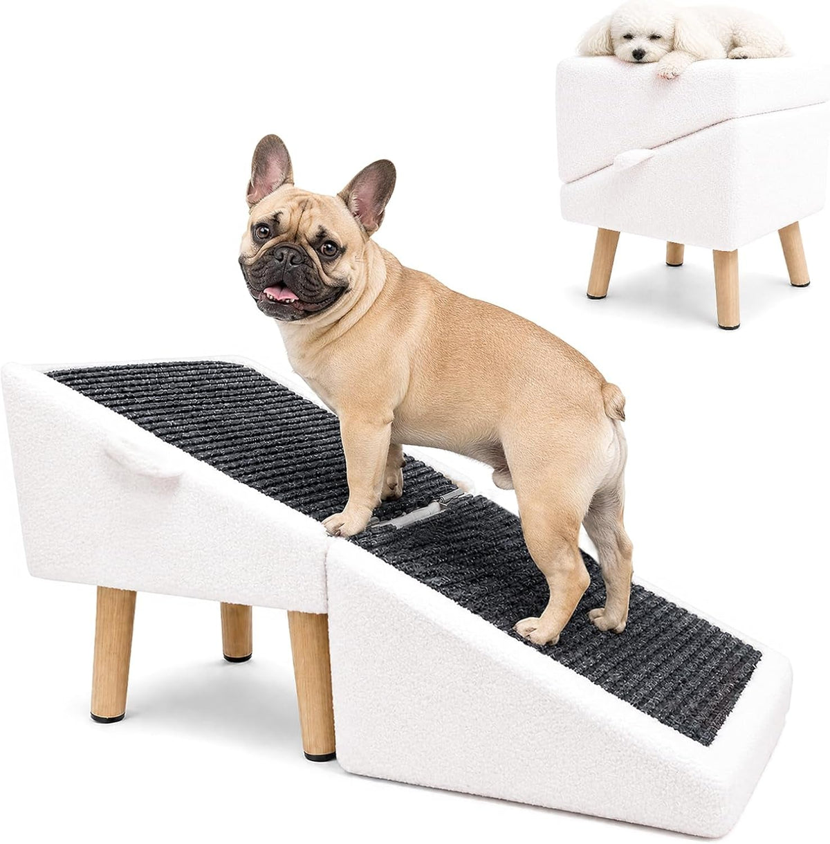 16" Foldable Dog Ramp Ottoman – Non-Slip, 220-lb Capacity