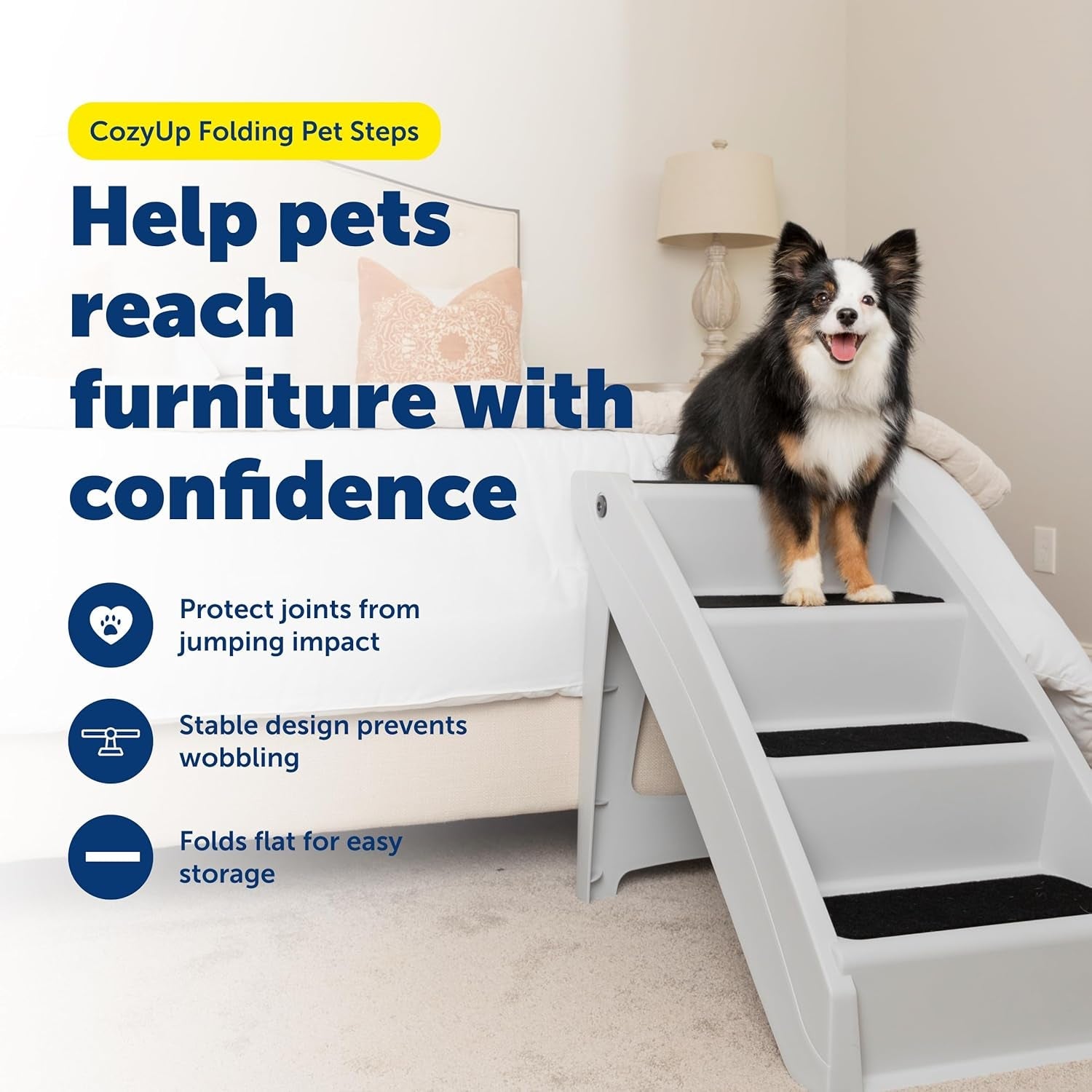 Foldable Non-Slip Dog Stairs for Beds and Sofas