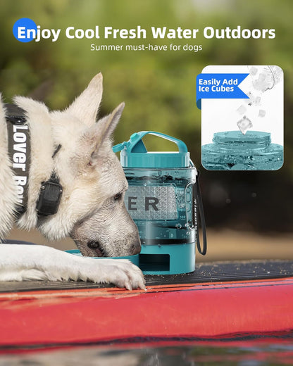 77 oz Dog Travel Water Bottle with Pull-Out Bowl