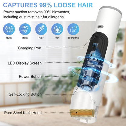 Dog Grooming Kit and Vacuum, 14 kPa with 2.5 L Tank