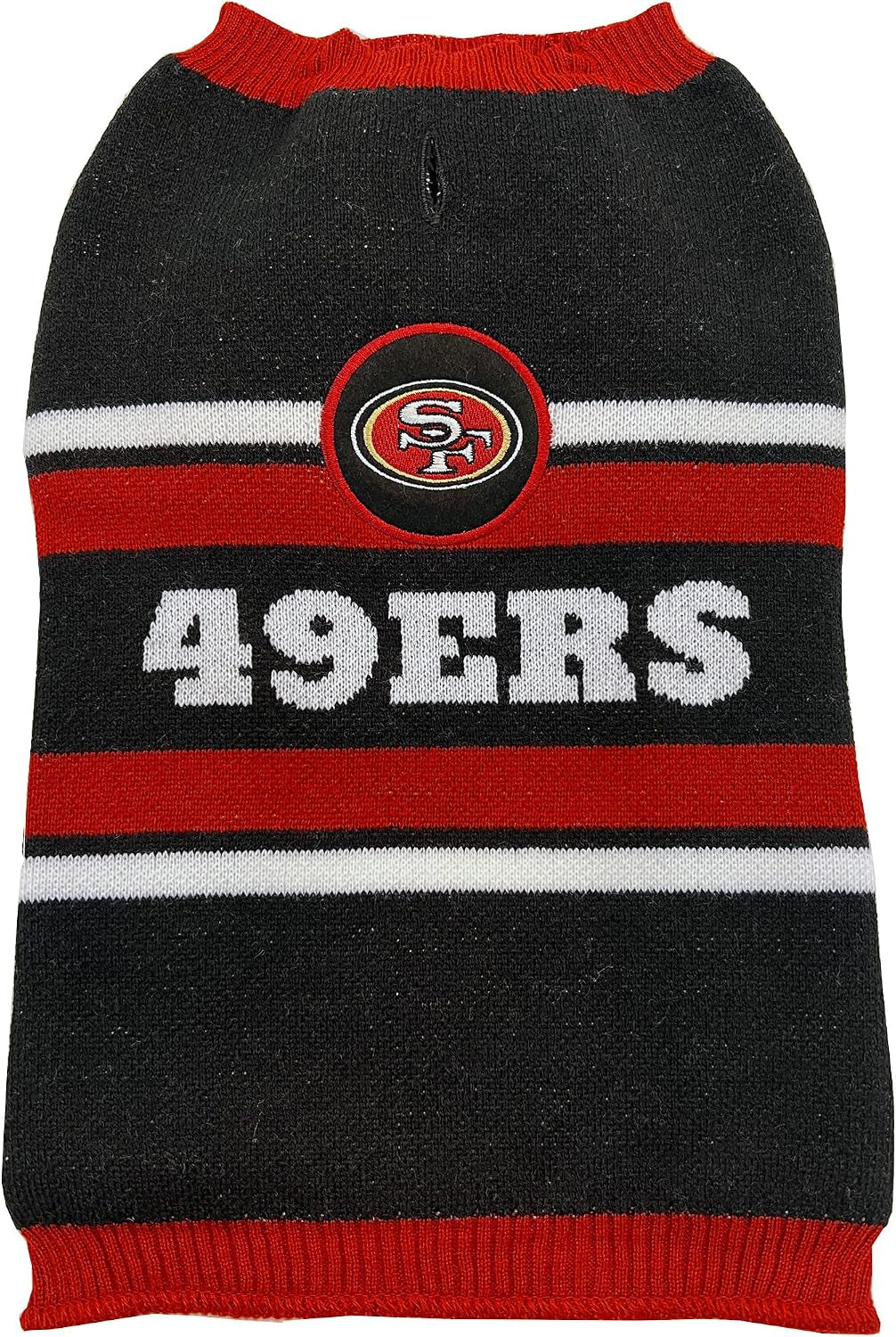San Francisco 49ers knit dog sweater