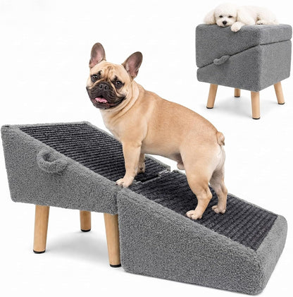 16" Foldable Dog Ramp Ottoman – Non-Slip, 220-lb Capacity