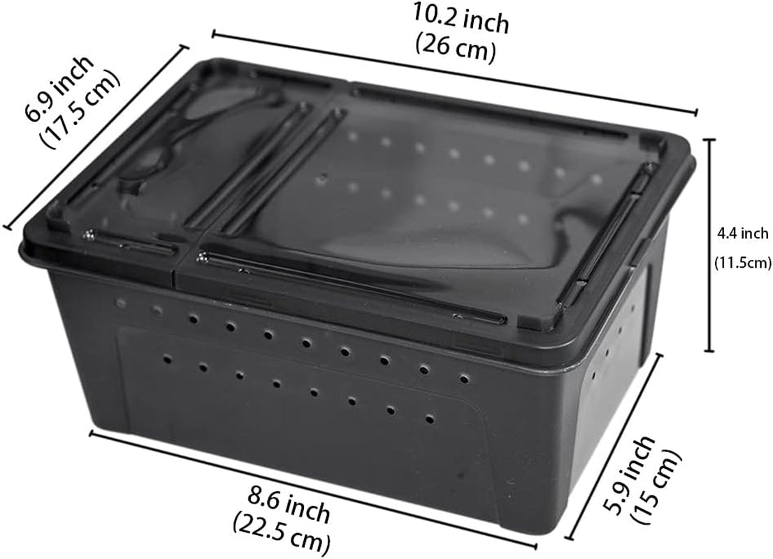 Portable Stackable Reptile Terrarium, Medium, Black