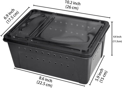 Portable Stackable Reptile Terrarium, Medium, Black