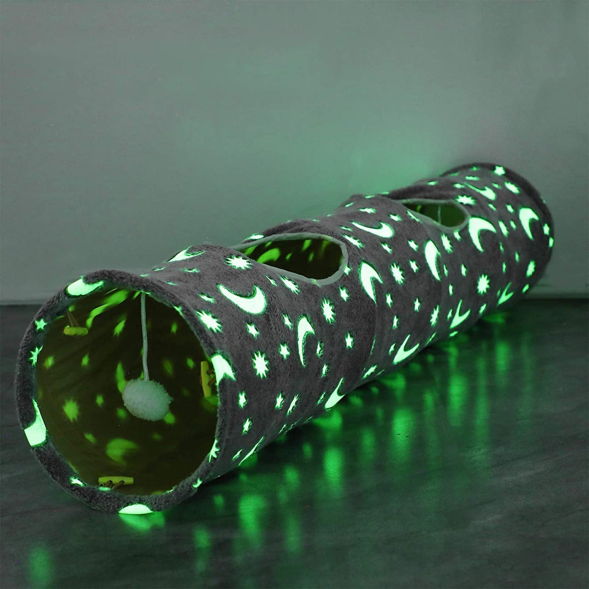 Collapsible Cat Tunnel Tube with Plush Balls, 47 in