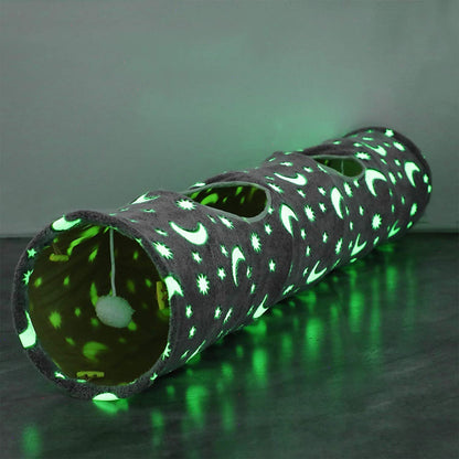 Collapsible Cat Tunnel Tube with Plush Balls, 47 in