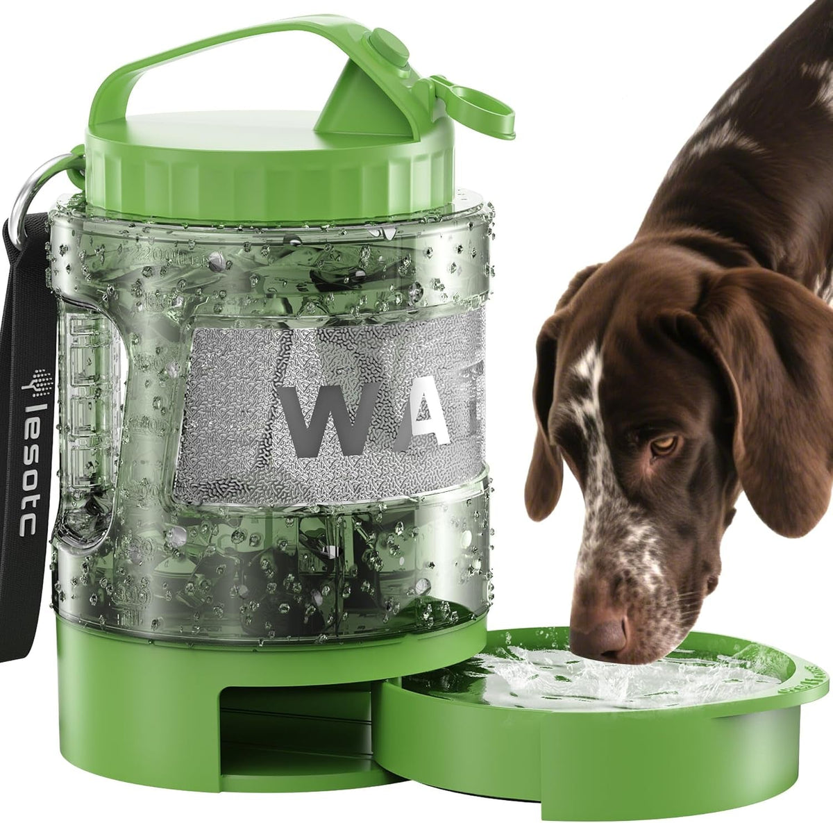 77 oz Dog Travel Water Bottle with Pull-Out Bowl