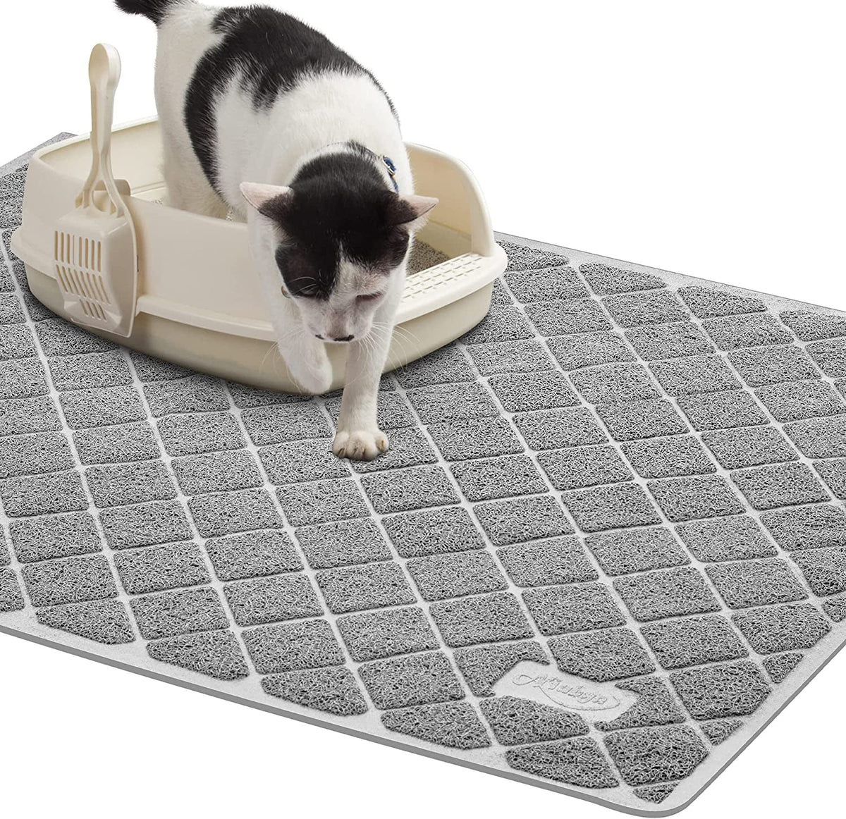 Non-Slip Cat Litter Mat with Waterproof Backing, 35 x 23 in