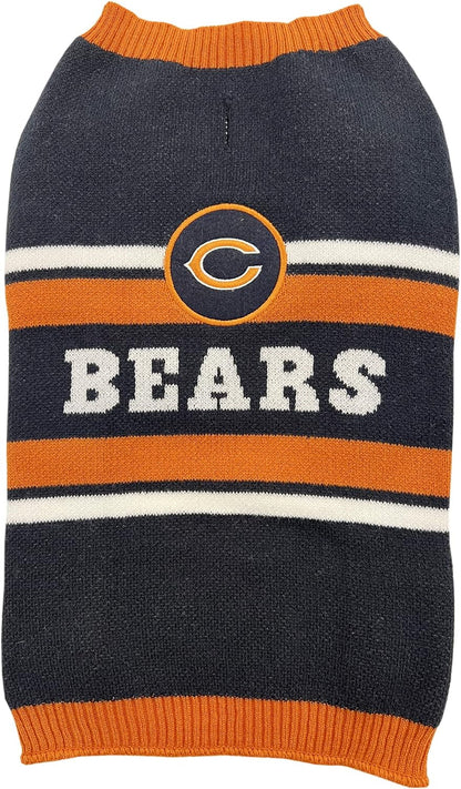 Knit NFL dog sweater with Bears wordmark