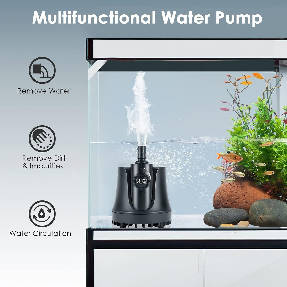 Submersible Aquarium Water Pump with Adjustable Flow