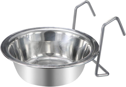 Stainless Steel Hanging Cage Bowls for Birds, Small