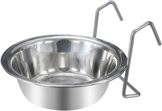 Stainless Steel Hanging Cage Bowls for Birds, Small