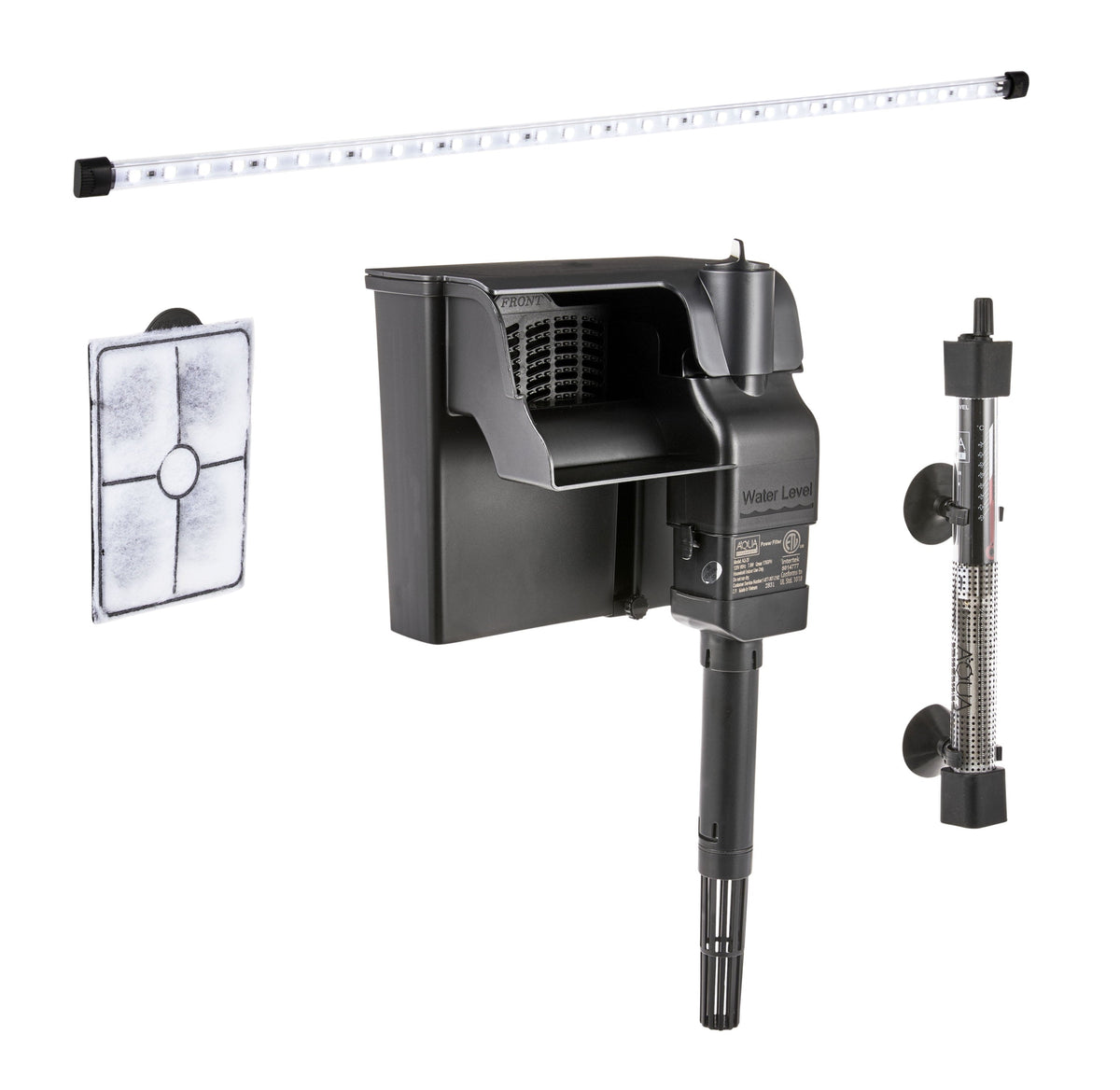 29 Gallon Glass Aquarium Starter Kit, Black