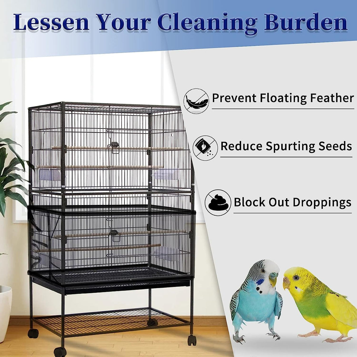 Bird Cage Cover and Seed Catcher Tidy