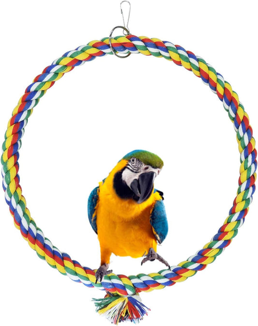 Cotton Rope Bird Swing for Budgies and Small Parrots