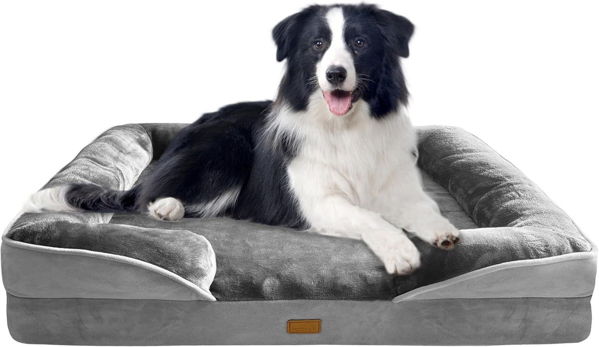 Orthopedic Bolster Dog Bed with Waterproof Liner