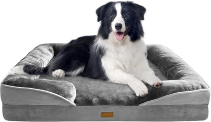 Orthopedic Bolster Dog Bed with Waterproof Liner