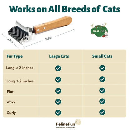 2-in-1 Dematting and Deshedding Brush for Long-Haired Cats