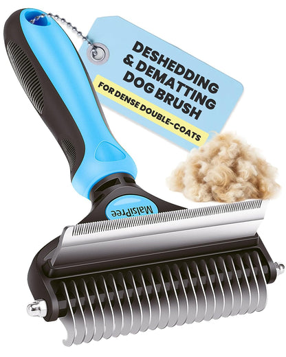 2-in-1 Deshedding and Dematting Brush for Dogs and Long-Haired Cats