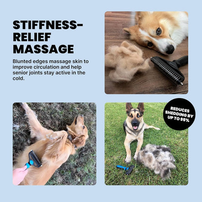 2-in-1 Deshedding and Dematting Brush for Dogs and Long-Haired Cats