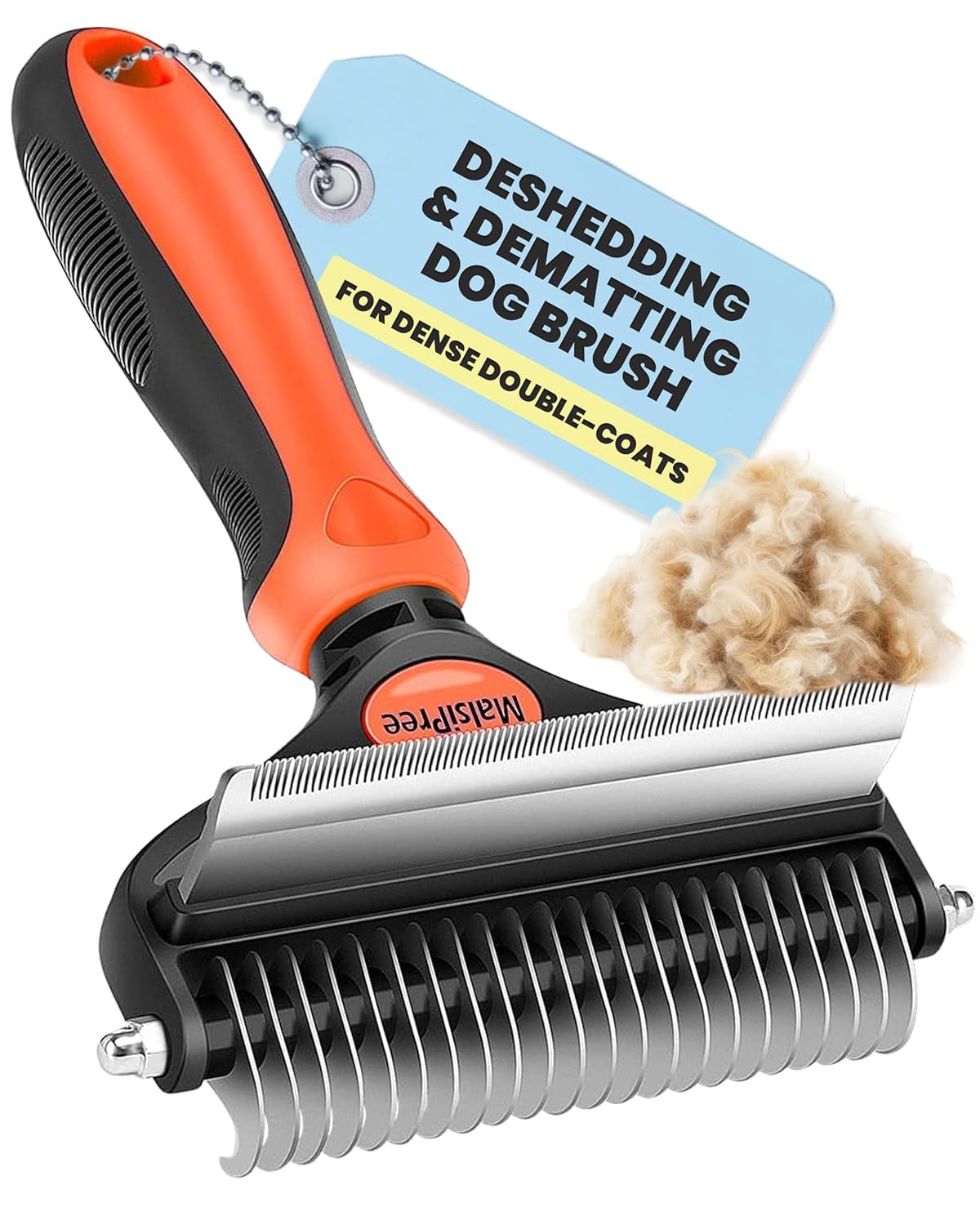 2-in-1 Deshedding and Dematting Brush for Dogs and Long-Haired Cats