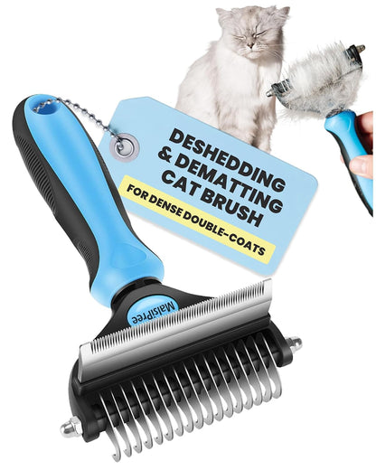 2-in-1 Deshedding and Dematting Brush for Dogs and Long-Haired Cats