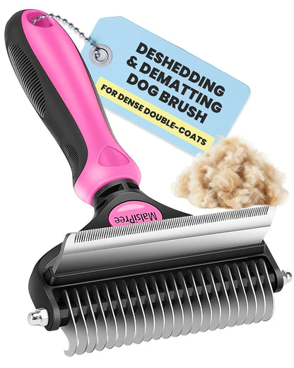 2-in-1 Deshedding and Dematting Brush for Dogs and Long-Haired Cats